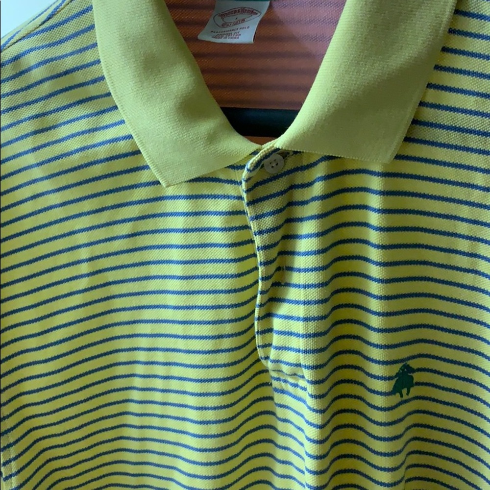 Yellow w blue stripe large Brooks Brothers shirt